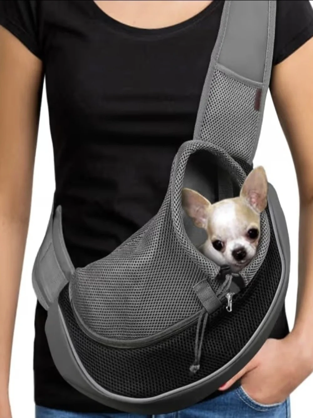 Gray Mesh Sling Bag for Men - Lightweight Everyday Carry